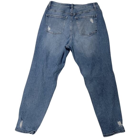 Wax Jeans Women 14 Blue Pants Skinny Distressed boyfriend Denim blue - Picture 3 of 4